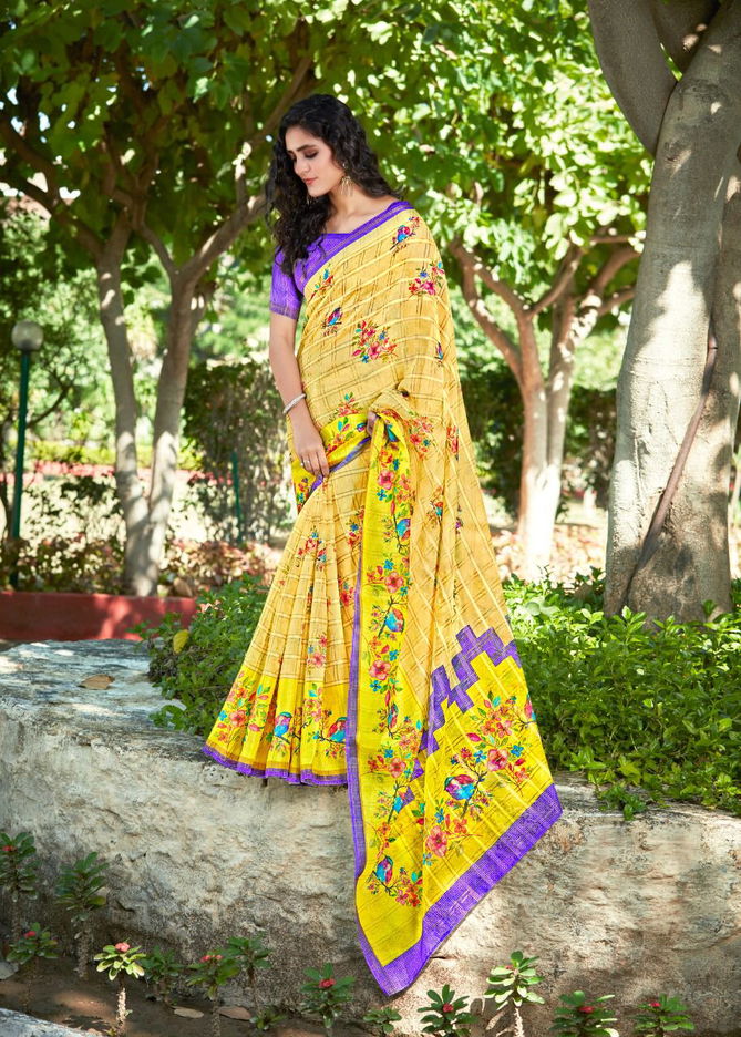 Shreyans Gaza Cheks 2 Regular Wear Wholesale Printed Sarees